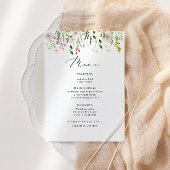 Minimalistisch vrijgezellenfeest van wilde bloemen menu