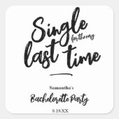 Minimalistisch vrijgezellenfeest  vierkante sticker (Voorkant)