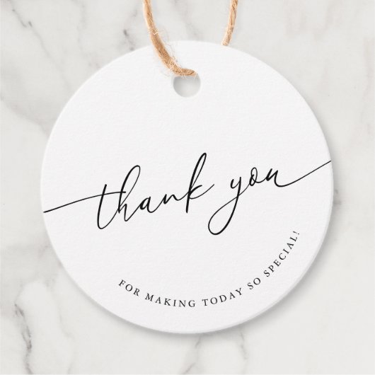 Minimalistisch Vrijgezellenfeest voor kalligrafie Bedankjes Labels (Voorkant)