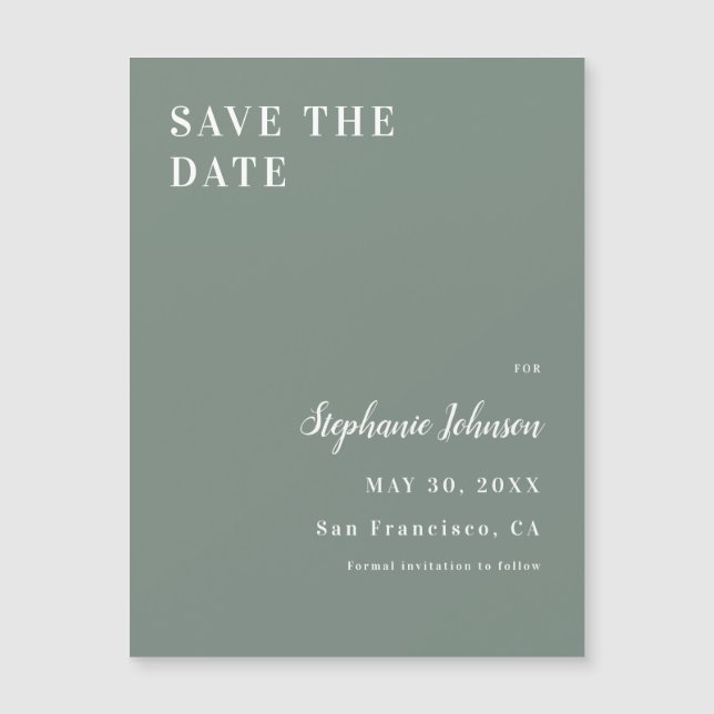 Minimalistisch Vrijgezellenfeest voor Sage Green e (Voorkant)