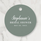 Minimalistisch Vrijgezellenfeest voor Sage Green e Bedankjes Labels (Achterkant)