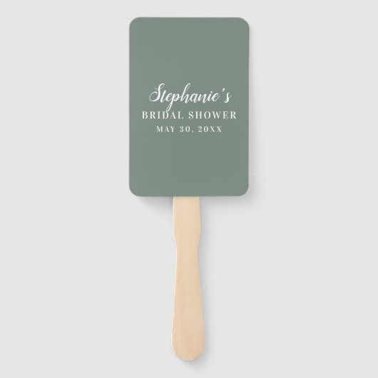 Minimalistisch Vrijgezellenfeest voor Sage Green e Handwaaier (Achterkant)