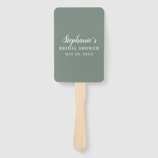 Minimalistisch Vrijgezellenfeest voor Sage Green e Handwaaier (Voorkant)