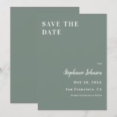 Minimalistisch Vrijgezellenfeest voor Sage Green e Save The Date (Voorkant / Achterkant)