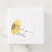 Minimalistisch vrijgezellenfeest voor zonnebloemen bedankjes labels (In situ)