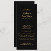 Minimalistisch Vrijgezellenfeest voor zwart en gou Menu (Voorkant / Achterkant)