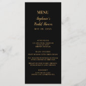 Minimalistisch Vrijgezellenfeest voor zwart en gou Menu (Voorkant)