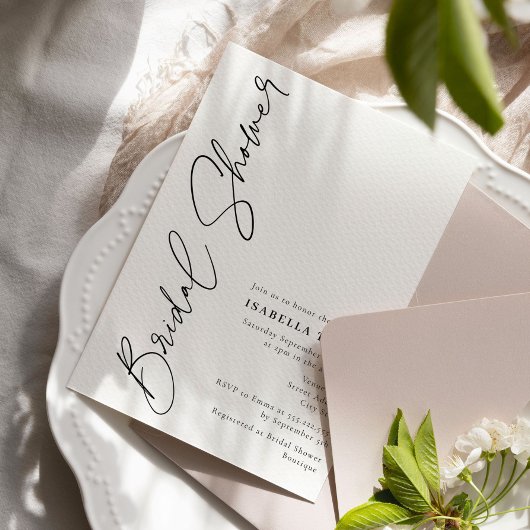 Minimalistisch Vrijgezellenfeest voor zwart-witscr Kaart