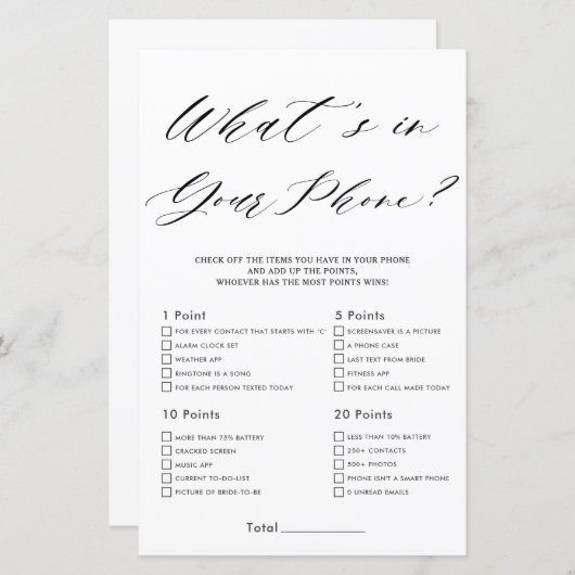 Minimalistisch Vrijgezellenfeest Wat zit er in je (Voorkant / Achterkant)