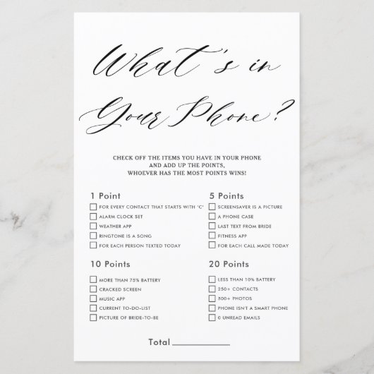 Minimalistisch Vrijgezellenfeest Wat zit er in je (Voorkant)