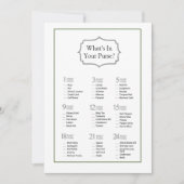 Minimalistisch Vrijgezellenfeest Wat zit er in je  Kaart (Voorkant)