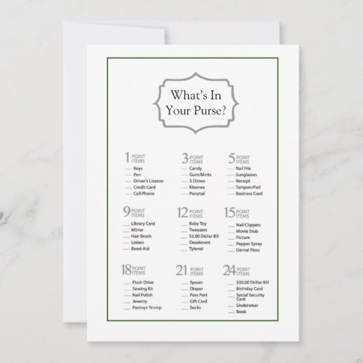 Minimalistisch Vrijgezellenfeest Wat zit er in je  Kaart (Voorkant)