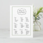 Minimalistisch Vrijgezellenfeest Wat zit er in je  Kaart (Staand voorkant)