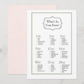 Minimalistisch Vrijgezellenfeest Wat zit er in je  Kaart (Voorkant / Achterkant)