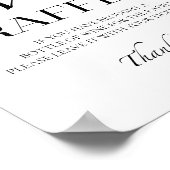 Minimalistisch Vrijgezellenfeest Wijn Raffle spel  Poster (Hoek)