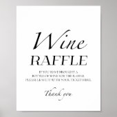 Minimalistisch Vrijgezellenfeest Wijn Raffle spel  Poster (Voorkant)