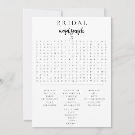 Minimalistisch Vrijgezellenfeest woord zoeken spel Kaart