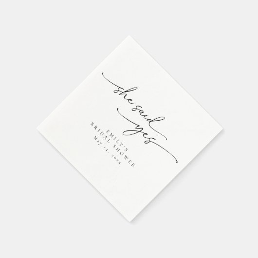 Minimalistisch Vrijgezellenfeest zei ze ja servett Servet (Hoek)