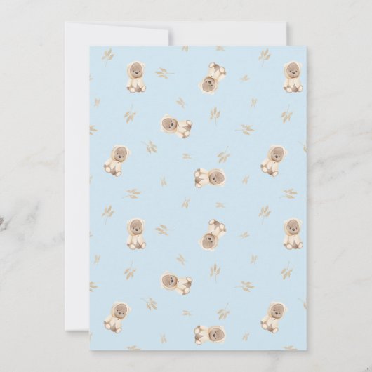 Minimalistisch vroeg wachtend robuust blauw Baby s Kaart (Achterkant)