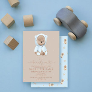 Minimalistisch vroeg wachtend robuust blauw Baby s Kaart