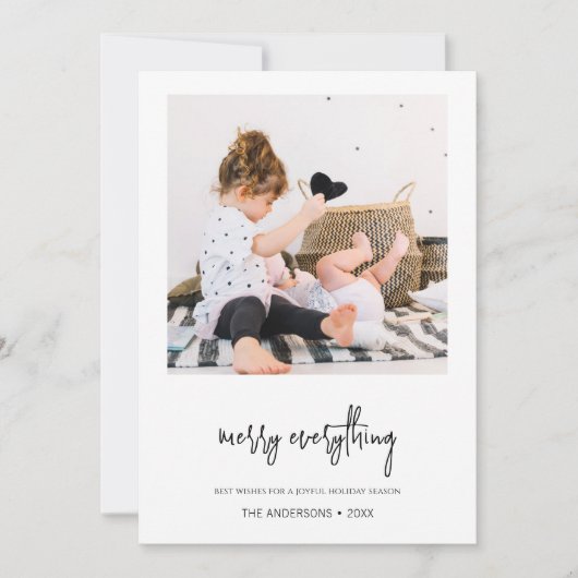 Minimalistisch Vrolijk Alles Kerstmis Feestdagenkaart (Voorkant)