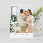 Minimalistisch vrolijk alles twee 2 foto verticaal feestdagenkaart (Staand voorkant)