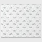 Minimalistisch vrolijk en helder kerstpatroon cadeaupapier (Vlak)