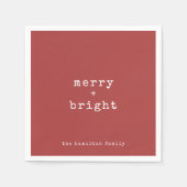 Minimalistisch vrolijk + helder kerstfeest servet (Voorkant)