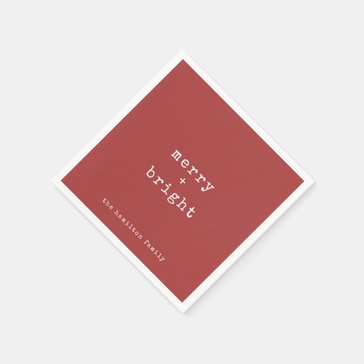 Minimalistisch vrolijk + helder kerstfeest servet (Hoek)