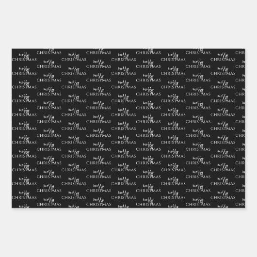 Minimalistisch Vrolijk Kerstfeest en Abstracte Boo Inpakpapier Vel (Voorkant 3)