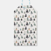 Minimalistisch Vrolijk Kerstfeest & Familienaam Gr Cadeaulabel (Achterkant)