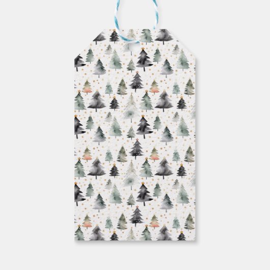 Minimalistisch Vrolijk Kerstfeest & Familienaam Gr Cadeaulabel (Achterkant)