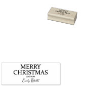 Minimalistisch Vrolijk Kerstfeest met liefde Label Rubberstempel (Gestempeld)