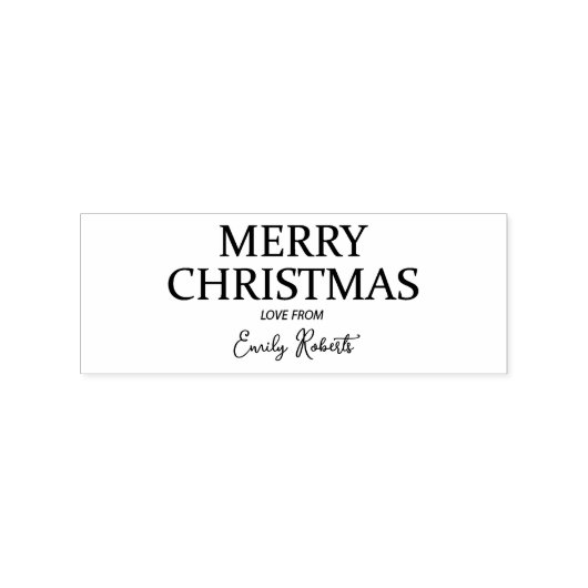 Minimalistisch Vrolijk Kerstfeest met liefde Label Rubberstempel (Afrduk)