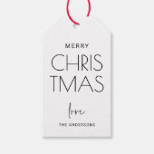 Minimalistisch vrolijk kerstfeest | Moderne vakant Cadeaulabel (Voorkant)