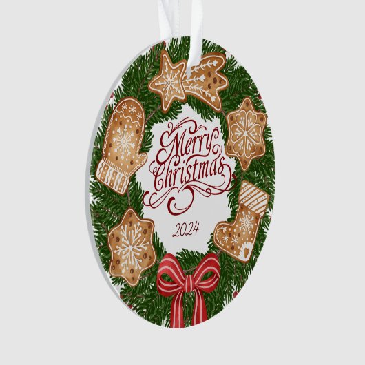 Minimalistisch vrolijk kerstfeest Ornament (voorkant)