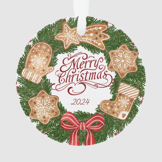 Minimalistisch vrolijk kerstfeest Ornament (achterkant)