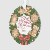 Minimalistisch vrolijk kerstfeest Ornament (voorkant)