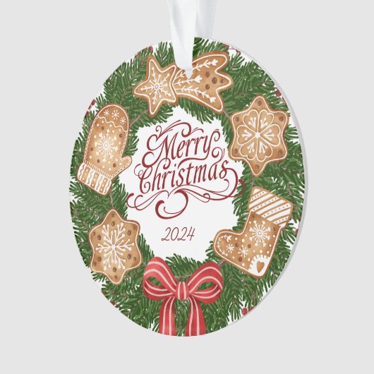 Minimalistisch vrolijk kerstfeest Ornament (voorkant)