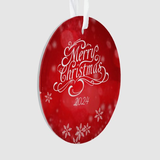 Minimalistisch vrolijk kerstfeest Ornament (voorkant)