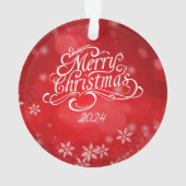 Minimalistisch vrolijk kerstfeest Ornament (achterkant)