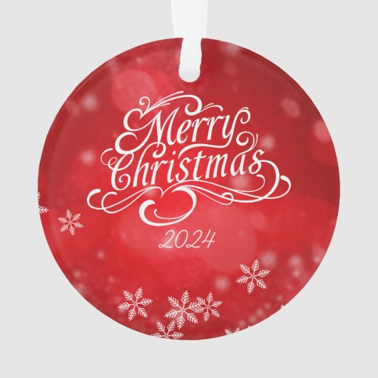 Minimalistisch vrolijk kerstfeest Ornament (achterkant)