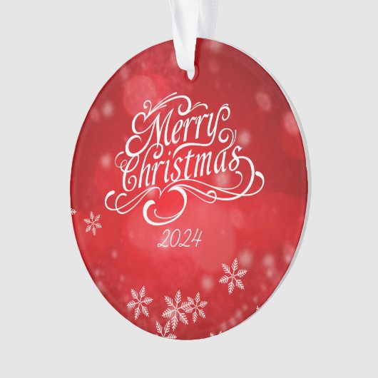 Minimalistisch vrolijk kerstfeest Ornament (voorkant)