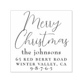 Minimalistisch vrolijk kerstfeest & serieus retour  zelfinktende stempel (Design)