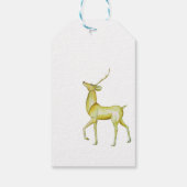 Minimalistisch Vrolijk Kerstmis Goud Rendier Cadeaulabel (Achterkant)