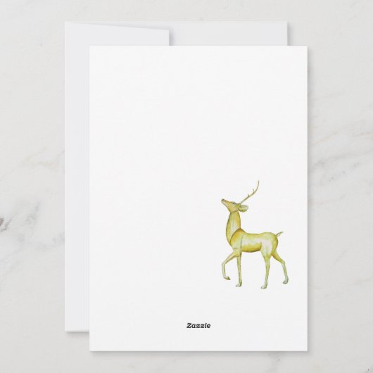 Minimalistisch Vrolijk Kerstmis Goud Rendier Feestdagenkaart (Achterkant)