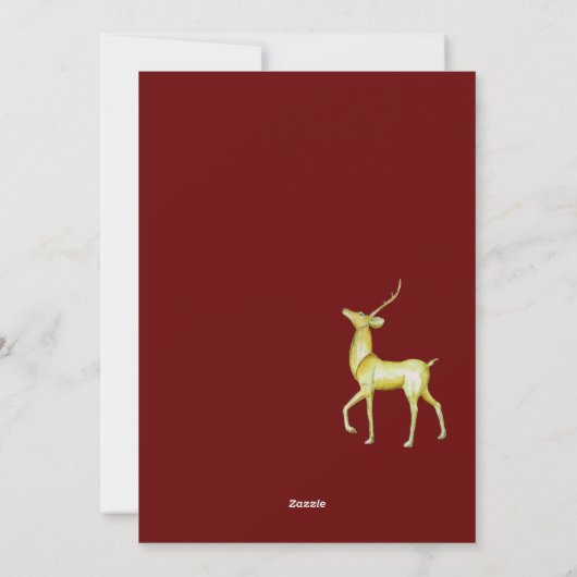 Minimalistisch Vrolijk Kerstmis Goud Rendier Feestdagenkaart (Achterkant)