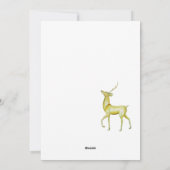 Minimalistisch Vrolijk Kerstmis Goud Rendier Feestdagenkaart (Achterkant)