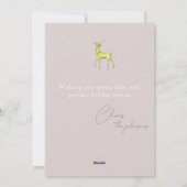 Minimalistisch Vrolijk Kerstmis Goud Rendier Feestdagenkaart (Achterkant)