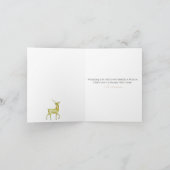 Minimalistisch Vrolijk Kerstmis Goud Rendier Kaart (Binnen)